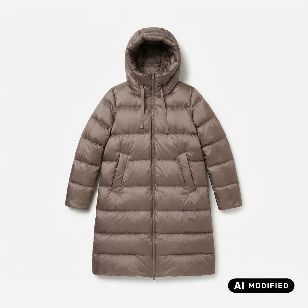 Bomboogie piumino lungo con cappuccio da donna Geneva CW6630TDLC6 148 bronzo