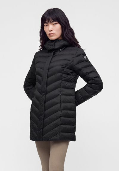 EA7 Emporio Armani Giubbotto Lungo 7W001532 AF16413 UC001 Donna Nero - Piumino con Cappuccio