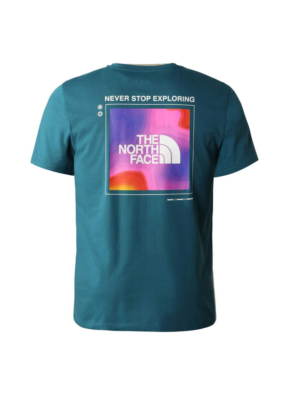 The North Face maglietta da uomo manica corta Foundation Graphic Tee NF0A55EFEFS1 blu corallo