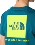 The North Face maglietta manica corta da ragazzo Redbox NF0A87T5YAO 
blu muschio giallo limone