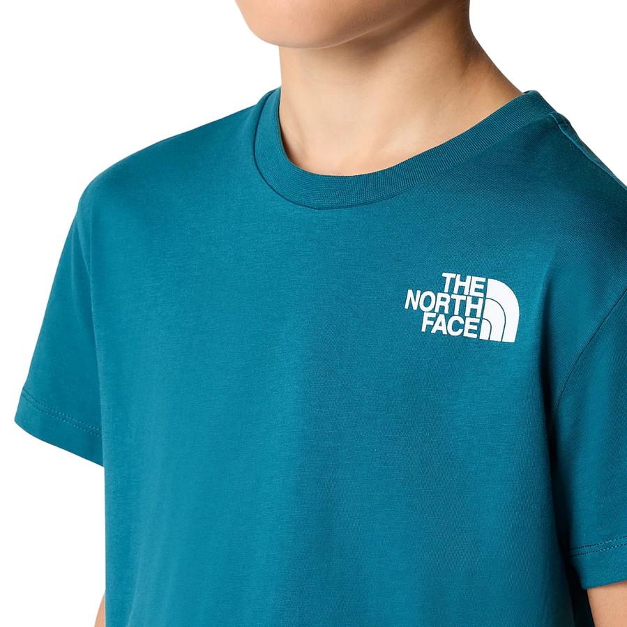 The North Face maglietta manica corta da ragazzo Redbox NF0A87T5YAO 
blu muschio giallo limone