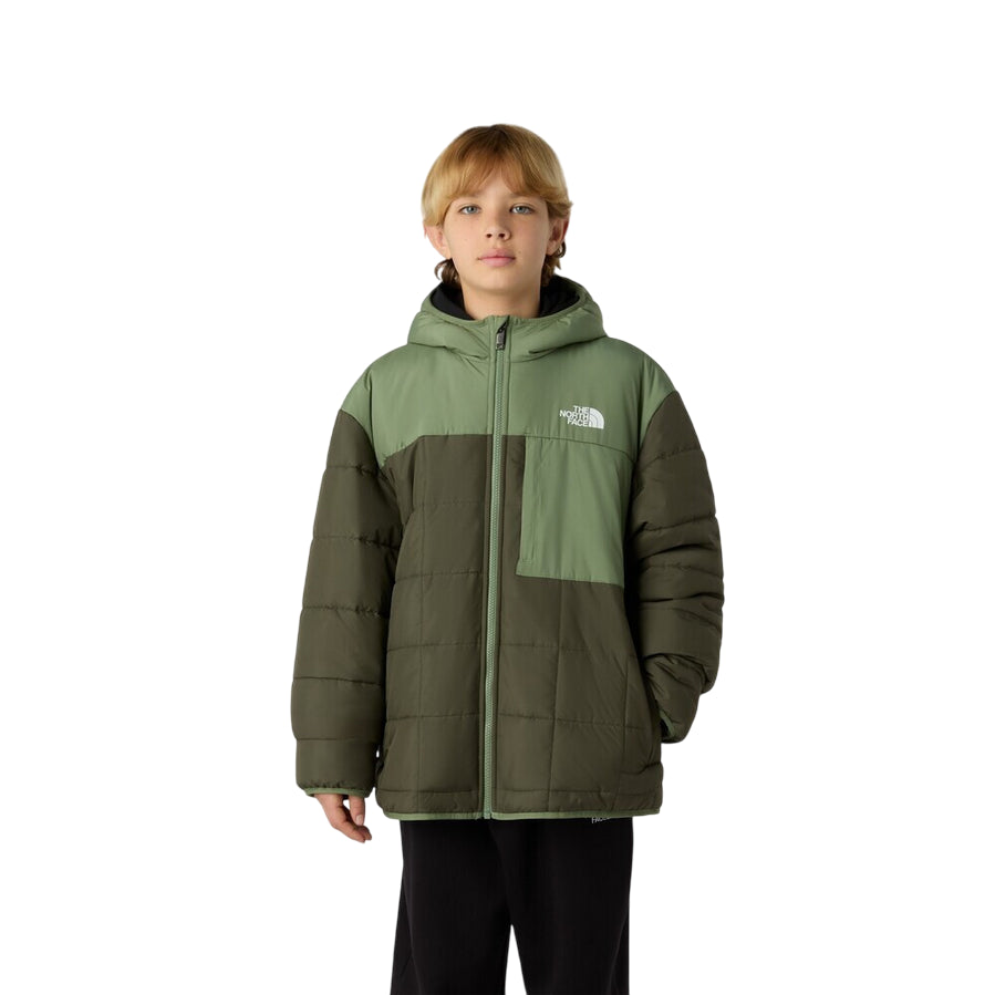 The North Face - Giacca Reversibile Ragazzo Shasta NF0A88TPC8I1 Verde/Grigio