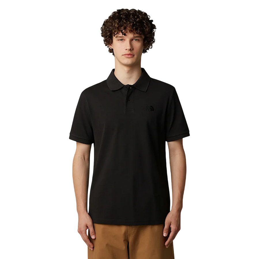 The North Face polo manica corta da uomo in cotone piquet Essential NF0A8C1PJK3 nero