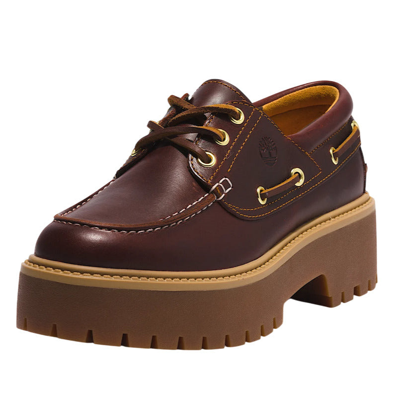 Timberland® Stone Street Marrone Scuro TB0A2QDMD57 - Scarpa da Barca con Plateau da Donna laccio in cuoio