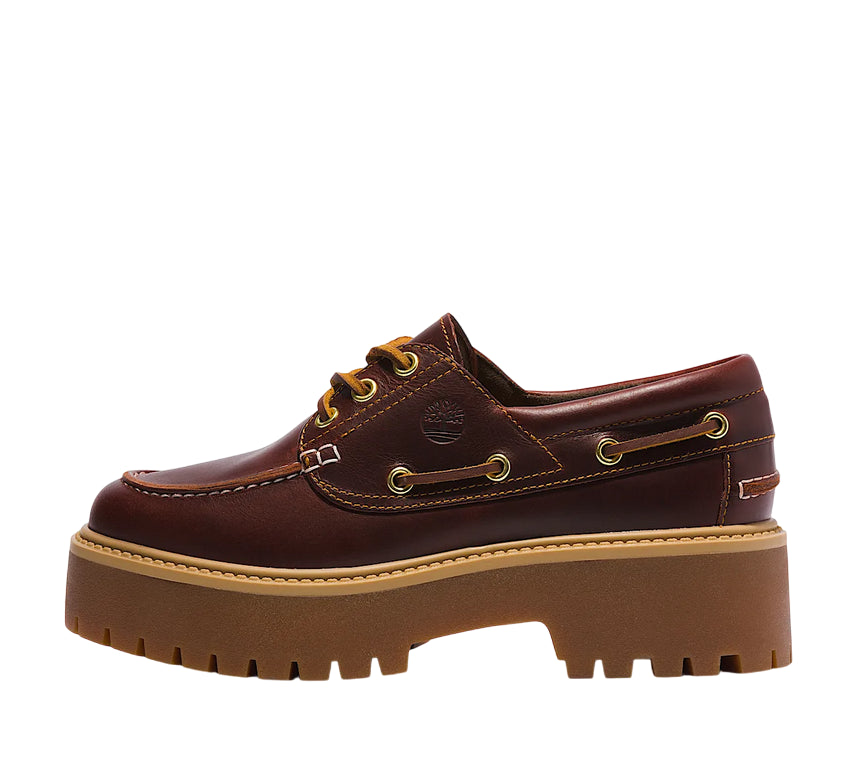 Timberland® Stone Street Marrone Scuro TB0A2QDMD57 - Scarpa da Barca con Plateau da Donna vista laterale e zeppa