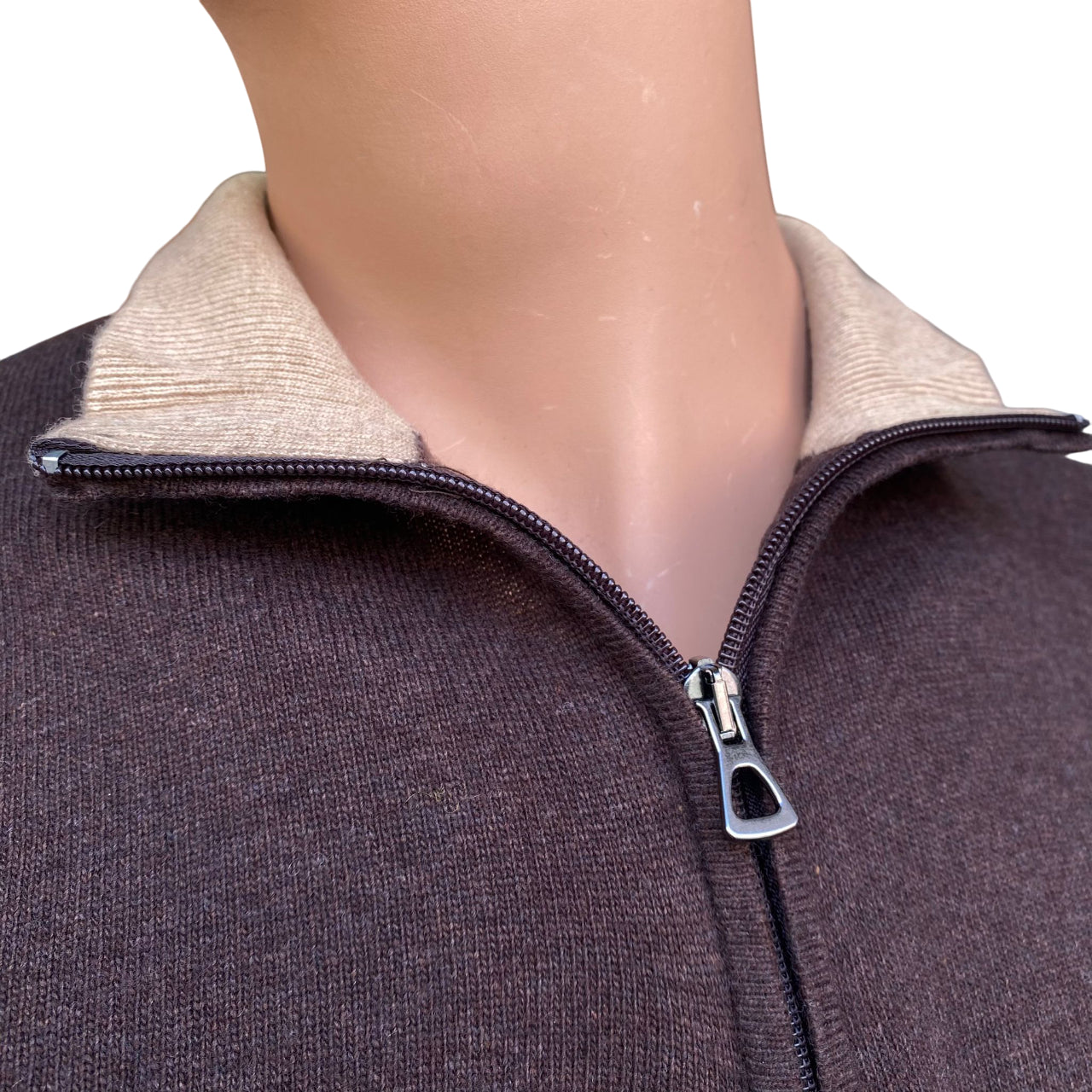 Trez Maglia Uomo Mezza Zip Macchia-VLPK M49631 356 Marrone – Comfort e stile Streetwear - zip