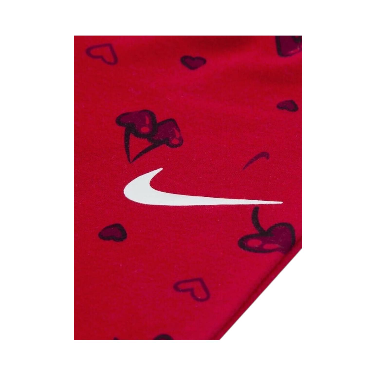 Tuta Sportiva Bambina Nike 36N667-U10 Bianco-Rosso Cotone Garzato pantalone legging felpa girocollo