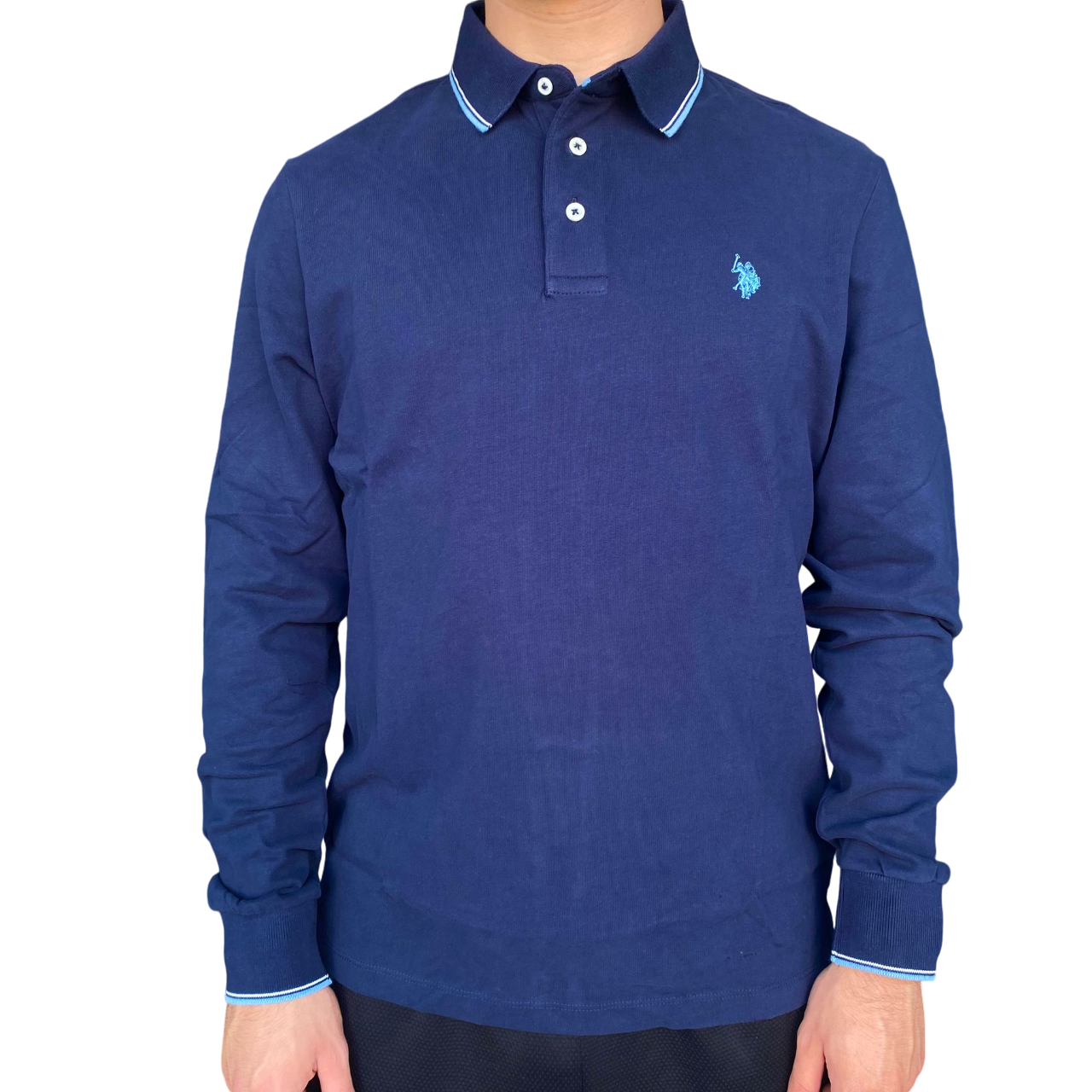 U.S. Polo Assn. polo manica lunga in cotone jersey da uomo Ulla US40177007 179 blu