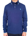 U.S. Polo Assn. polo manica lunga in cotone jersey da uomo Ulla US40177007 179 blu