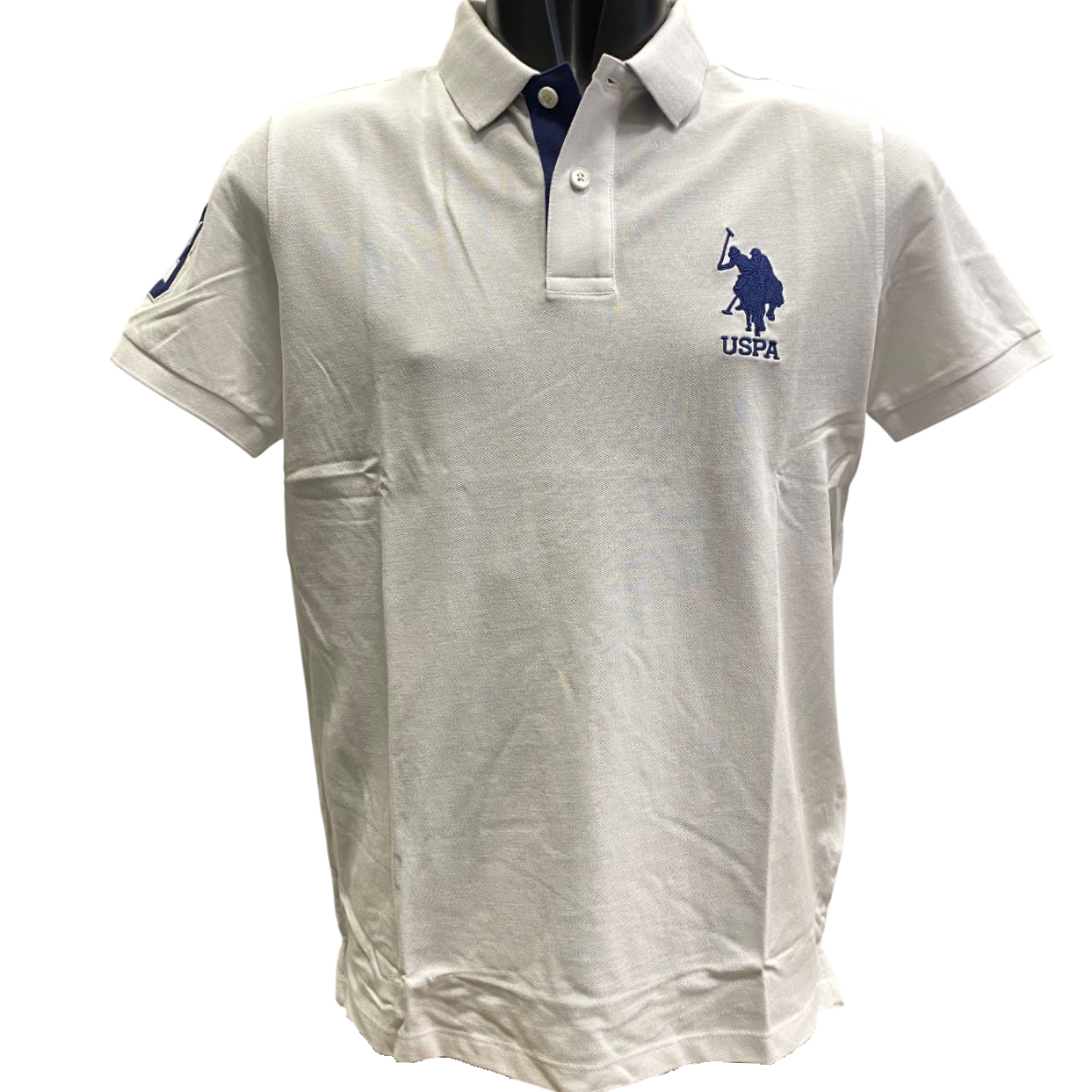 U.S.Polo Assn. Polo manica corta da uomo in cotone piquet con retrocollo a contrasto Kory US41197004 100 bianco