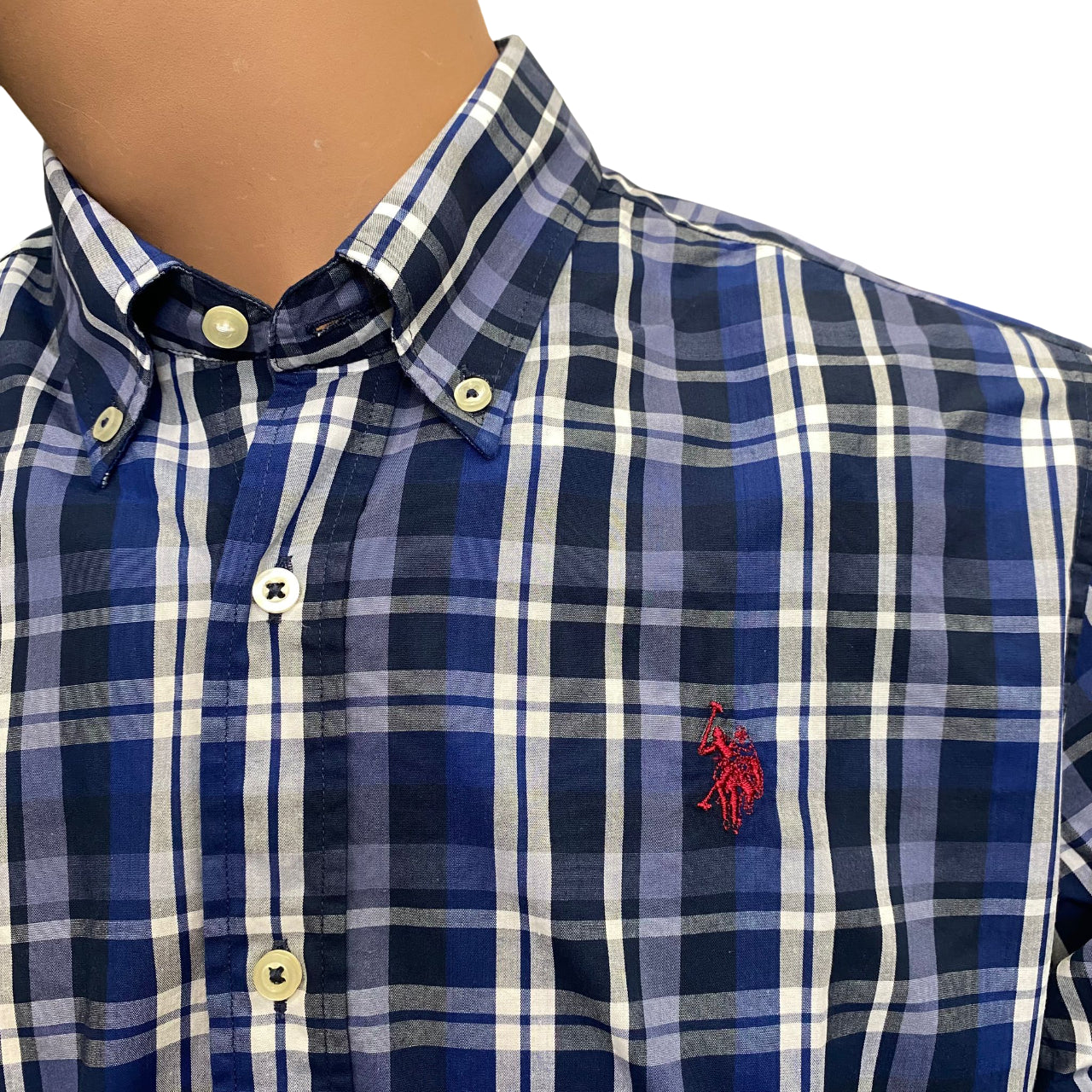 U.S. Polo Assn. Camicia Uomo Evan US104021 873 Blu – Stile Americano, Comfort Naturale e Dettagli Iconici - LOGO