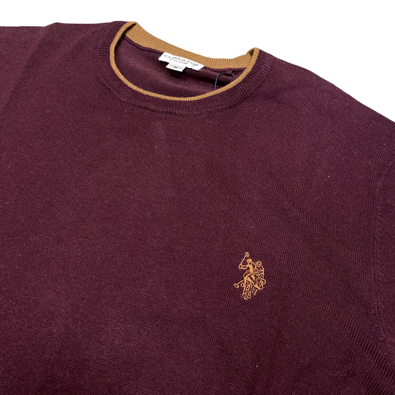 US Polo Assn Maglia Girocollo Misto Lana e Viscosa US42173007 159 Bordeaux – Comfort Classico, Stile Versatile e Qualità Tradizionale . colletto