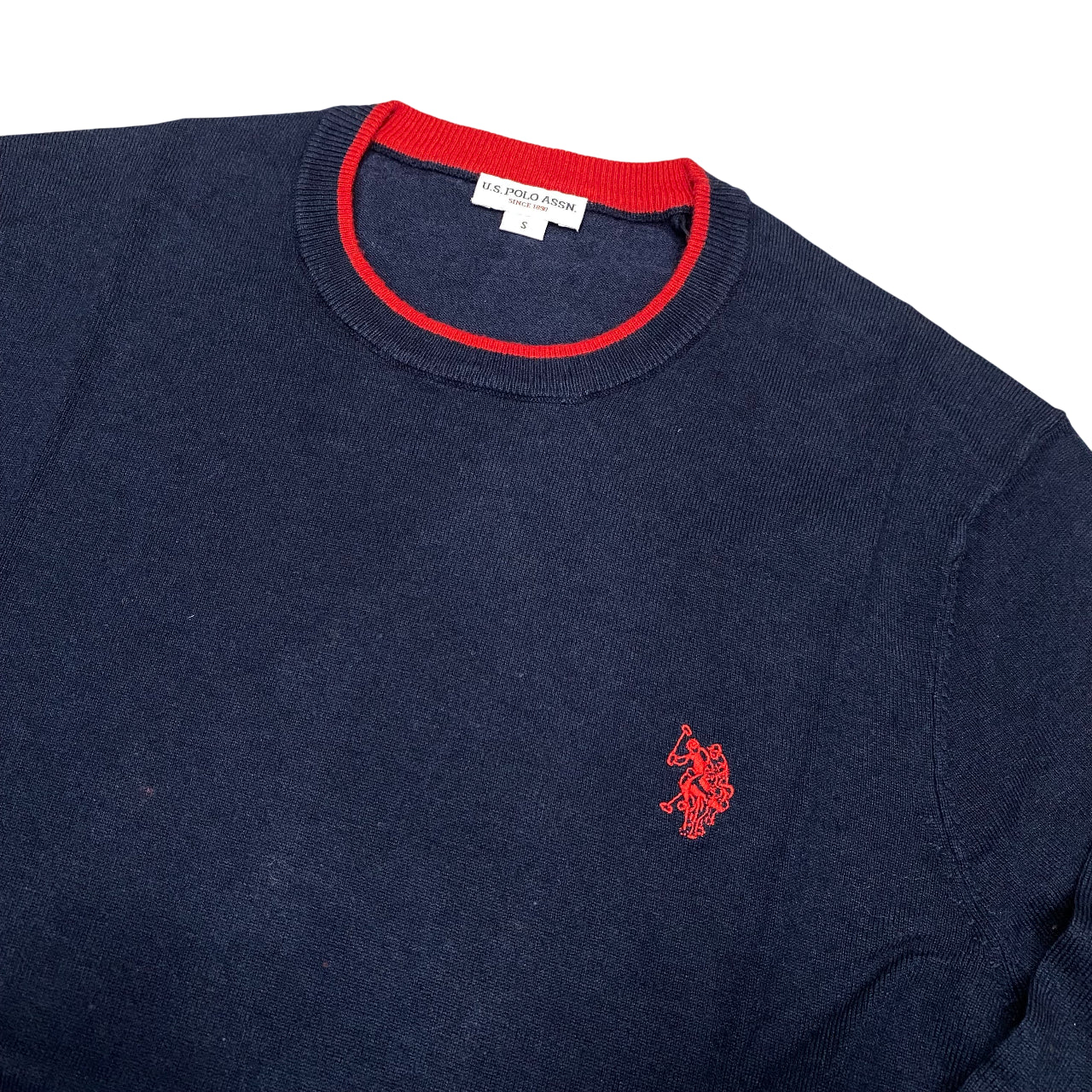 US Polo Assn Maglia Girocollo Misto Lana e Viscosa US42173007 179 Blu – Comfort Classico, Stile Versatile e Qualità Tradizionale - colletto