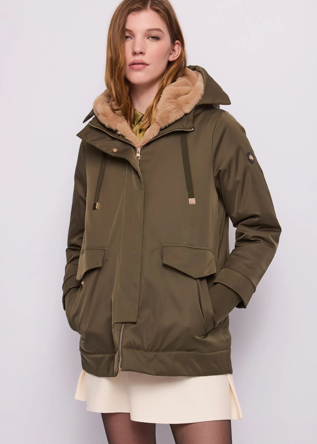 Gaudì Parka da donna con pelliccia sintetica 621BD35017 verde