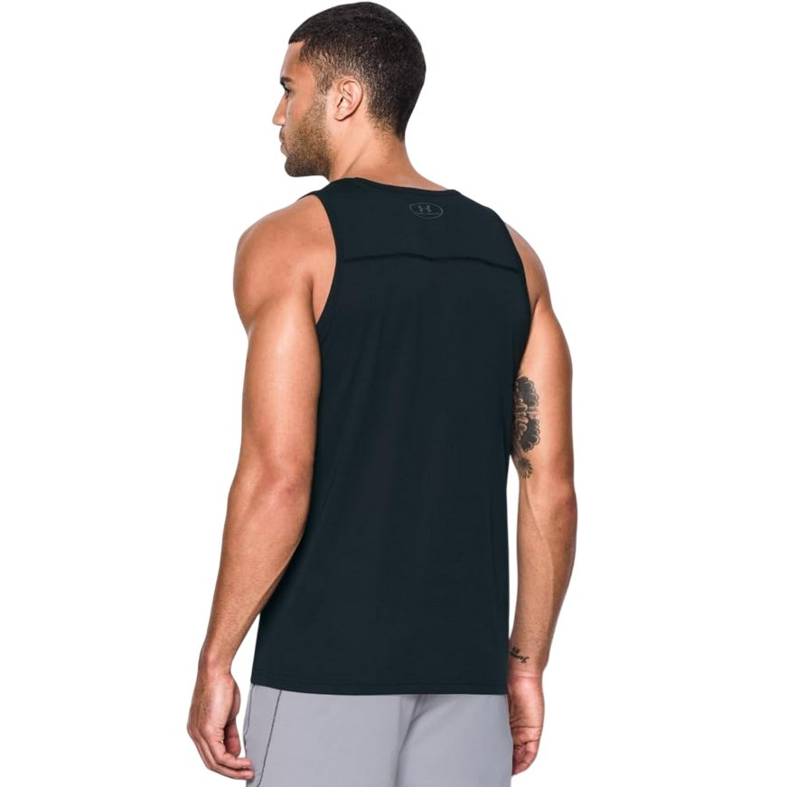 Canotta Under Armour HeatGear 1242793-007 antracite da uomo con logo sul retro per running