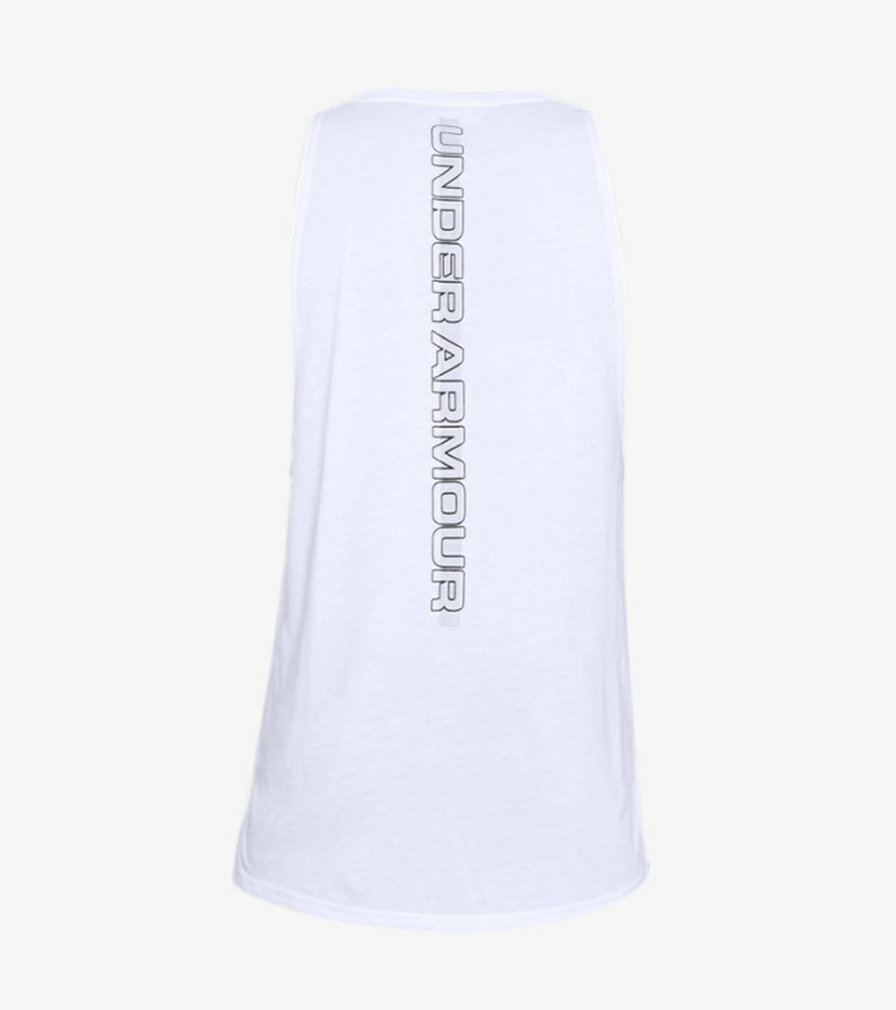 Canotta Under Armour Zone 1326706-100 da uomo con logo sul retro per performance basket