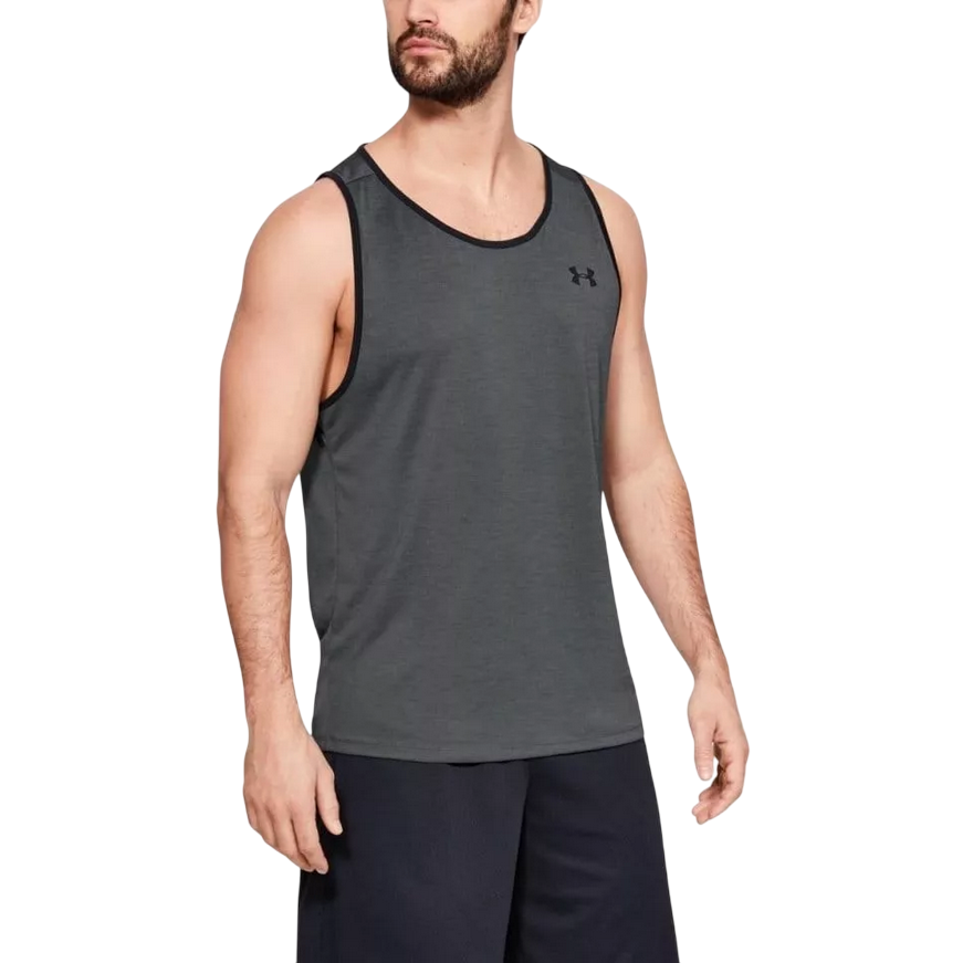 Canotta sportiva Under Armour Zone per uomo, tessuto tecnico performance ideale per allenamento intenso, frontale