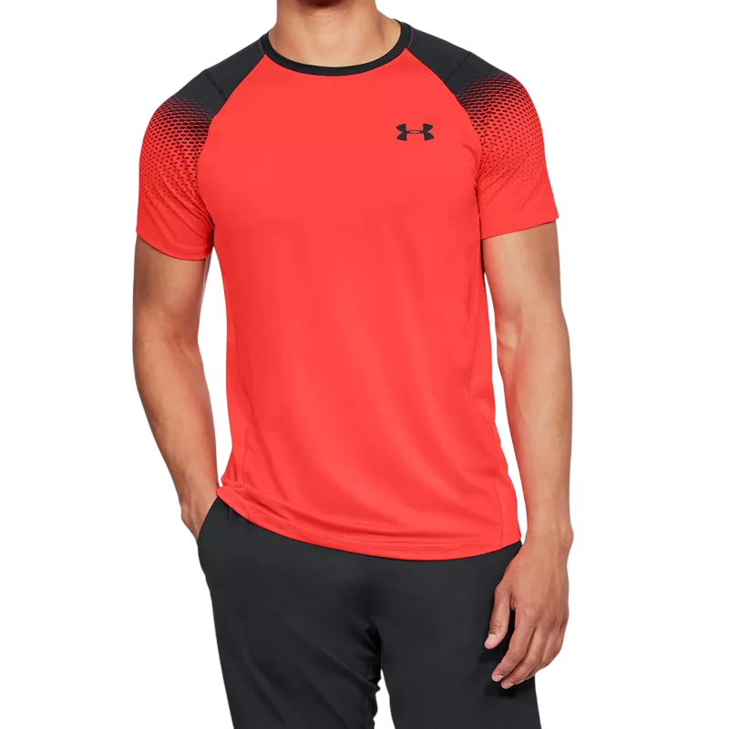 Maglietta Under Armour HeatGear 1323416-985 rosso fuoco da uomo, vista frontale