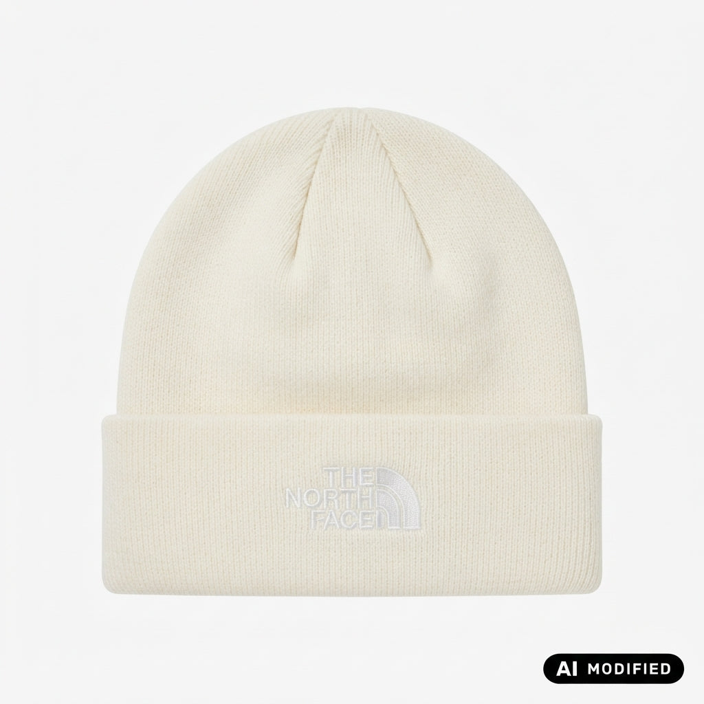 The North Face Berretto classico con risvolto e logo Norm NF0A5FW1QLI latte