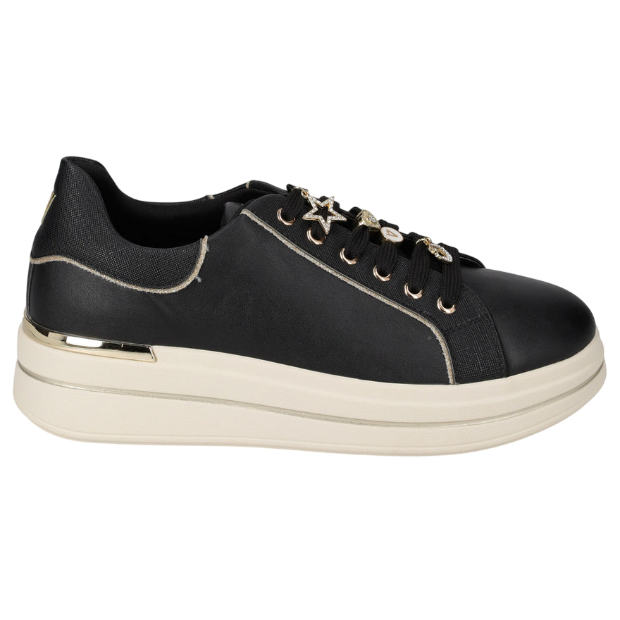 Valleverde 35480 Scarpe Donna Black - Sneakers Comode in Pelle con Design Elegante