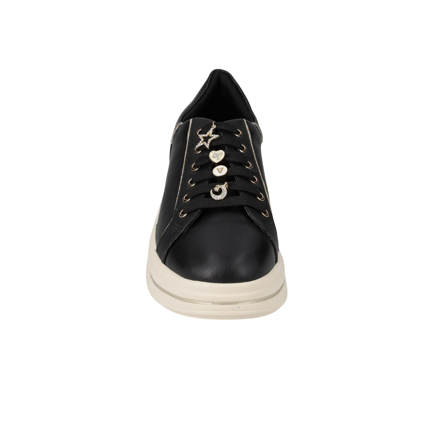 Valleverde 35480 Scarpe Donna Black - Sneakers Comode in Pelle con Design Elegante - frontale