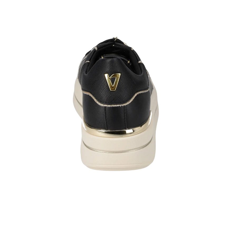 Valleverde 35480 Scarpe Donna Black - Sneakers Comode in Pelle con Design Elegante - retro 