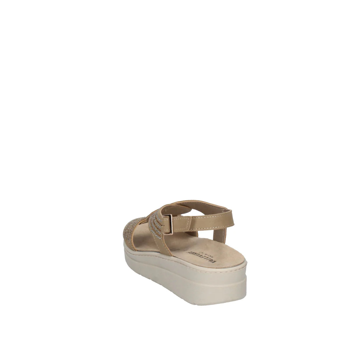 Valleverde Ciabatta Donna Zeppa Strass Beige - 55602