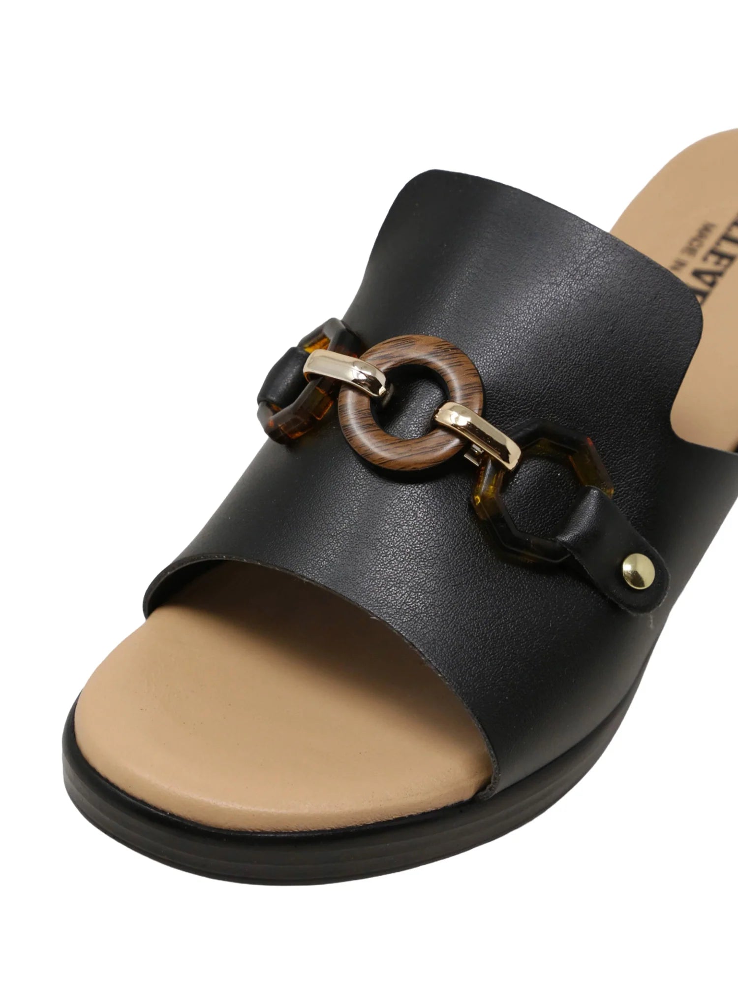 Valleverde Sandalo in Pelle con Tacco Donna Nero - 55453