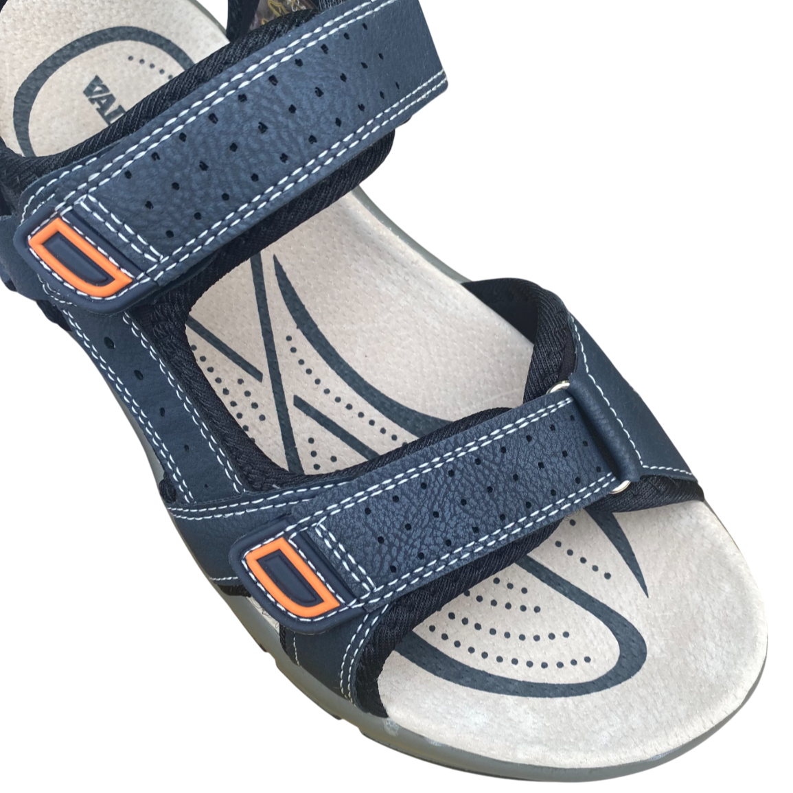 Valleverde sandalo da uomo con plantare ergonomico in pelle 54803 blu