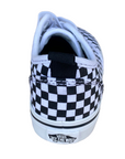 Dettaglio tallone checkerboard Vans Atwood Slip-On Junior VN0A2XSPHRK, motivo scacchi bianco-nero per kids