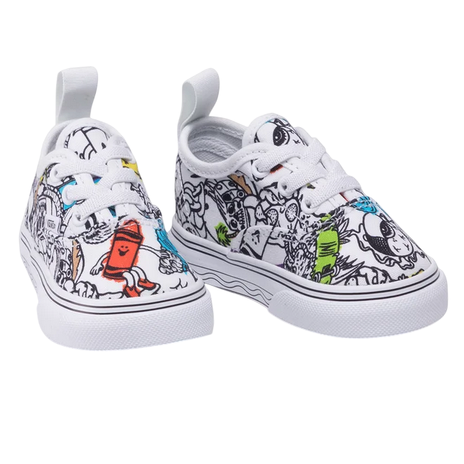 Vans Authentic Elas x Crayola Infant VN0A34A1ARE1 | Sneakers bianche a fantasia - frontale