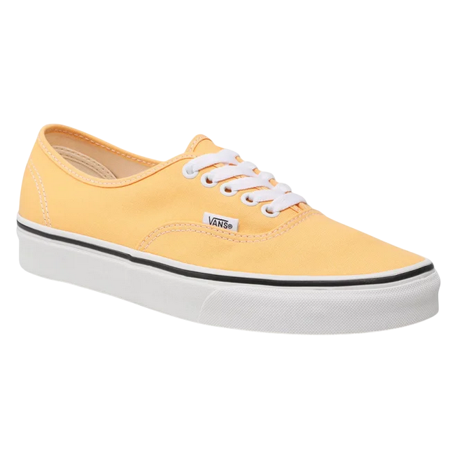 Sneakers Vans Authentic VN0A5KRDAVL1 gialle da donna con suola in gomma vulcanizzata e design classico - laterale
