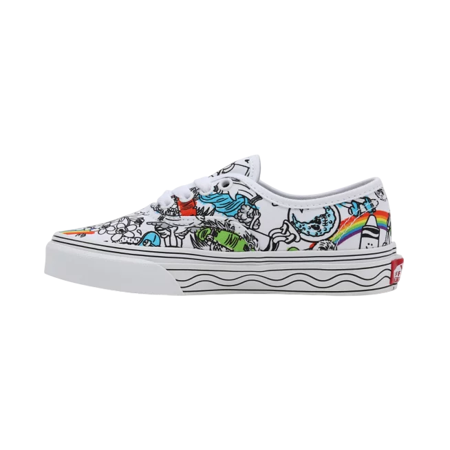 Vans Authentic x Crayola Junior bianche, modello VN0A3UIVARE in tela da disegnare e personalizzare - interna