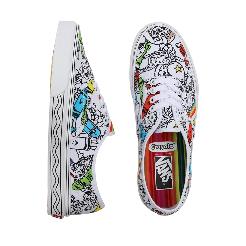 Sneakers Vans Authentic x Crayola VN0A5KRDARE DIY a fantasia unisex con design personalizzabile e collaborazione speciale - dall'alto