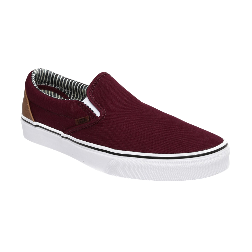 Dettaglio canvas bordeaux Vans Classic Slip-On VN0003Z4IA6, tomaia di alta qualità colore bordò