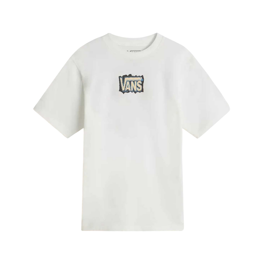 T-shirt Vans bianca a manica corta per ragazzo con logo classico, modello VN000M84FS8
