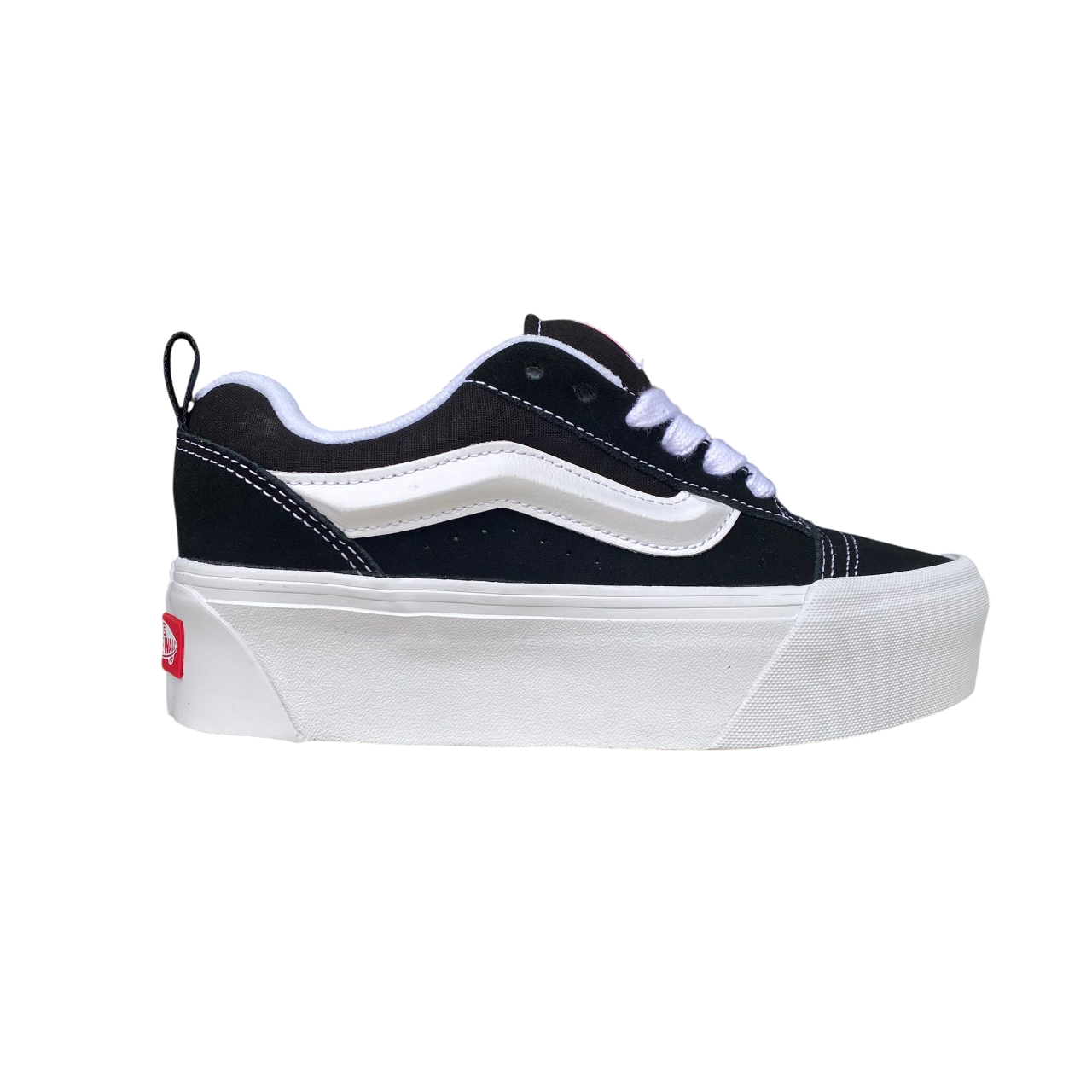Vans scarpa sneakers da donna con zeppa Knu Stack VN000CP66BT1 nero-bianco