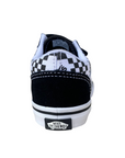 Vans scarpa sneakers da bambino con strappo Old Skool V VN0009RC6BT1 logo e quadratini nero-bianco