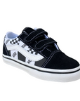 Vans scarpa sneakers da bambino con strappo Old Skool V VN0009RC6BT1 logo e quadratini nero-bianco