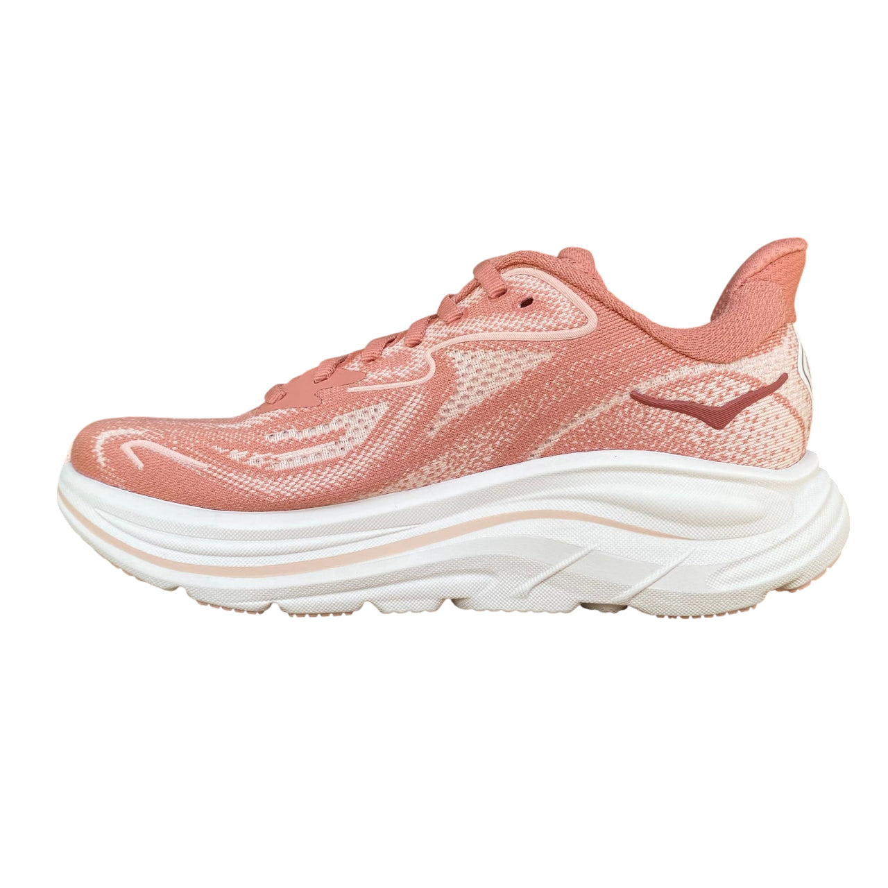 Vista laterale interna Hoka Clifton 10 con ammortizzazione ultraleggera e comfort senza precedenti per running donna