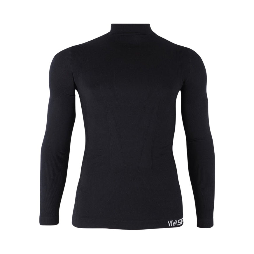 Vivasport Maglia termica junior 202051 nero - Manica lunga e collo lupetto per ragazzi