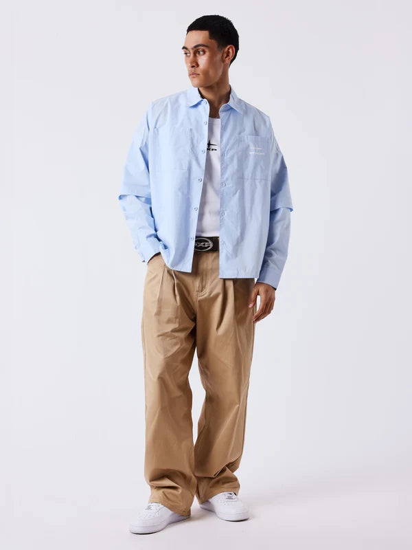 PxP Camicia doppia manica elegante 2633311 celeste
