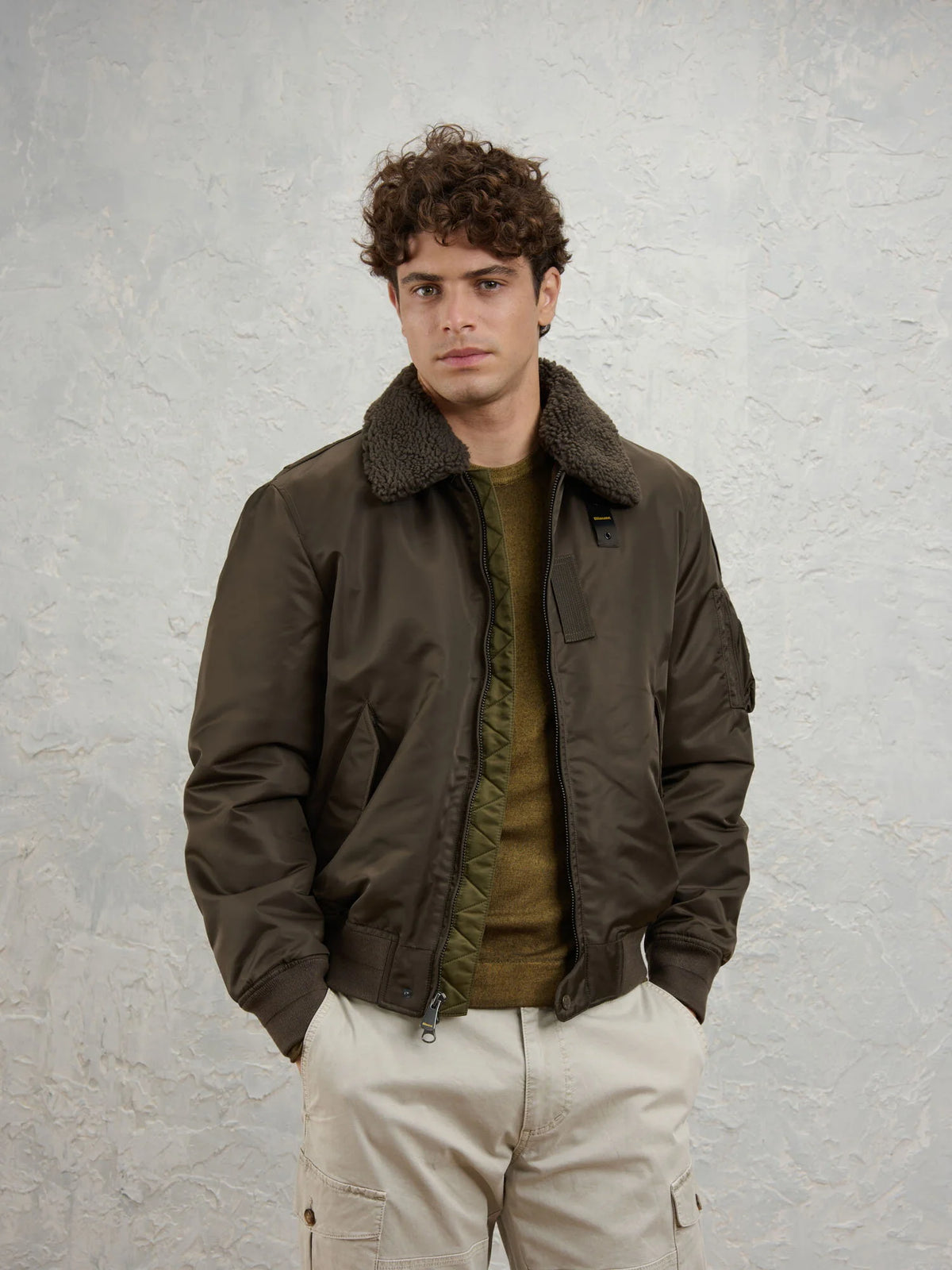 Blauer Bomber con colletto in pelliccia MARSHALL 26WBLUC02241-007280 382 marrone