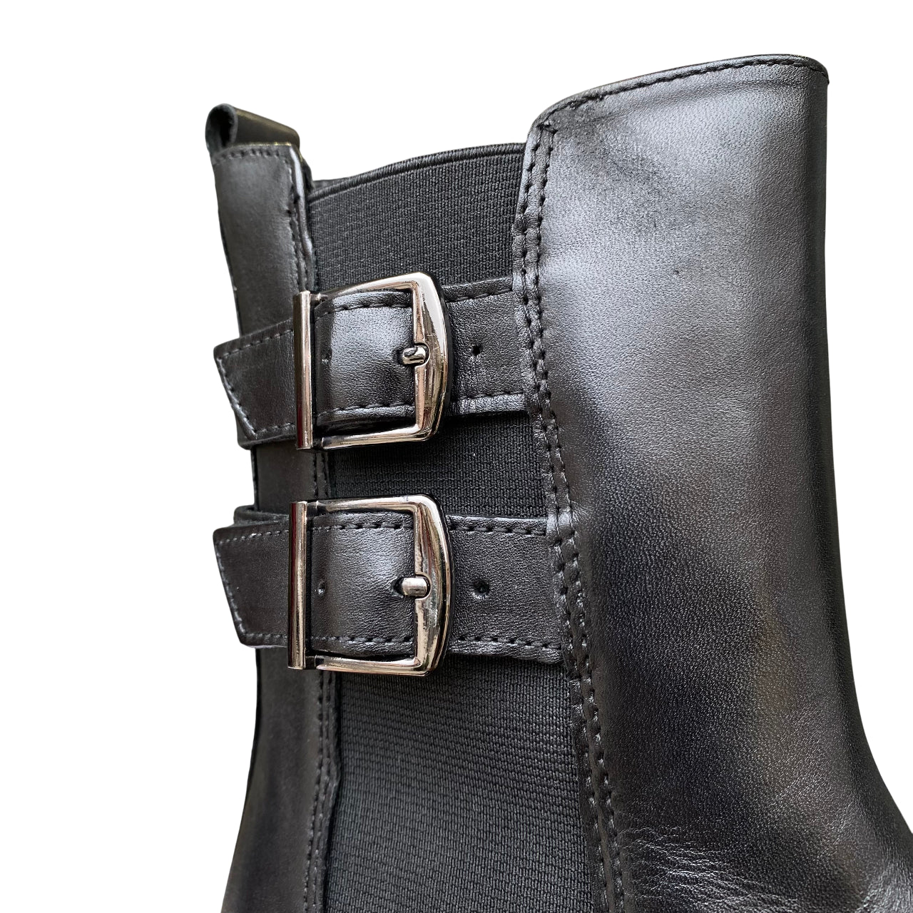 Vueva – Stivaletto Donna in Pelle Nero VB365204 con Cerniera, Elastico Laterale, Doppia Fibbia e Suola Alta | Stile, Comfort e Versatilità - dettaglio 