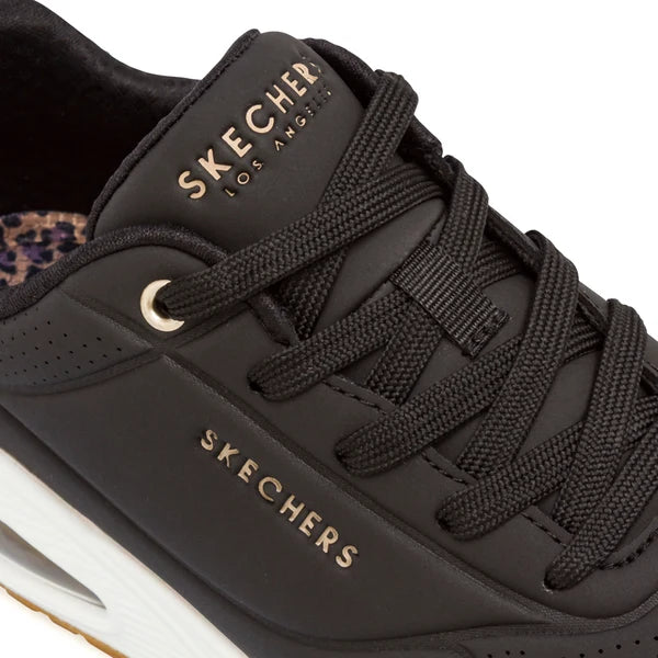 Skechers scarpa sneakers da donna Uno Jungke Nite 177093/BKLD nero-leopaardo