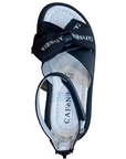 CafèNoir sandalo da bambina e ragazza con zip al tallone e fascia incrociata con fiocco C-2142B black