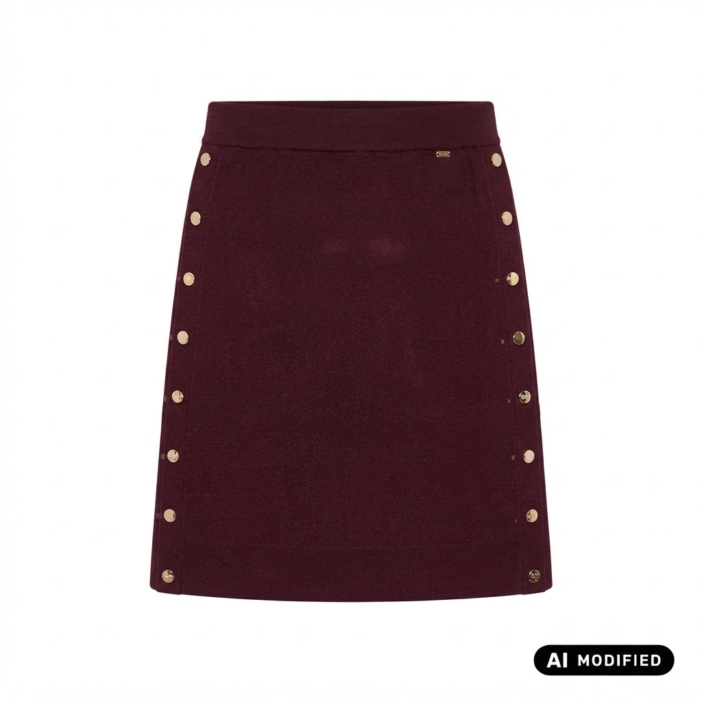 Griffai gonna da donna con bottoni in viscosa finezza 7 DGF6995 bordeaux