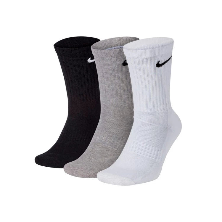 Nike Everyday Cushioned SX7664-964 Unisex Bianco Nero Grigio - Calze 3 Paia