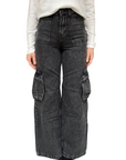 XT-Studio pantalone jeans largo con tasconi X124WVC009D419U8-R28 nero slavato