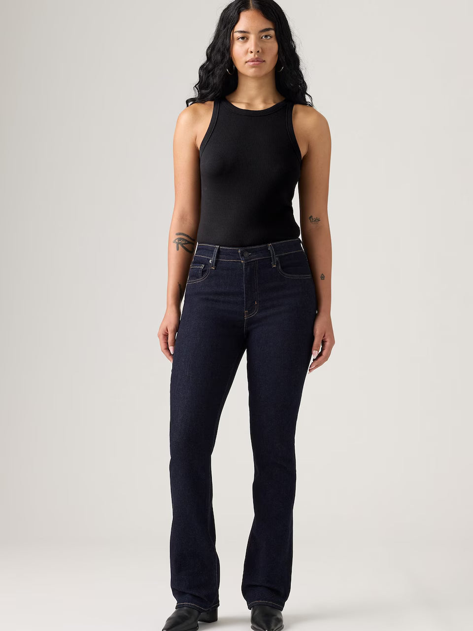 Levi's pantalone jeans donna 725 bootcut a vita alta blu